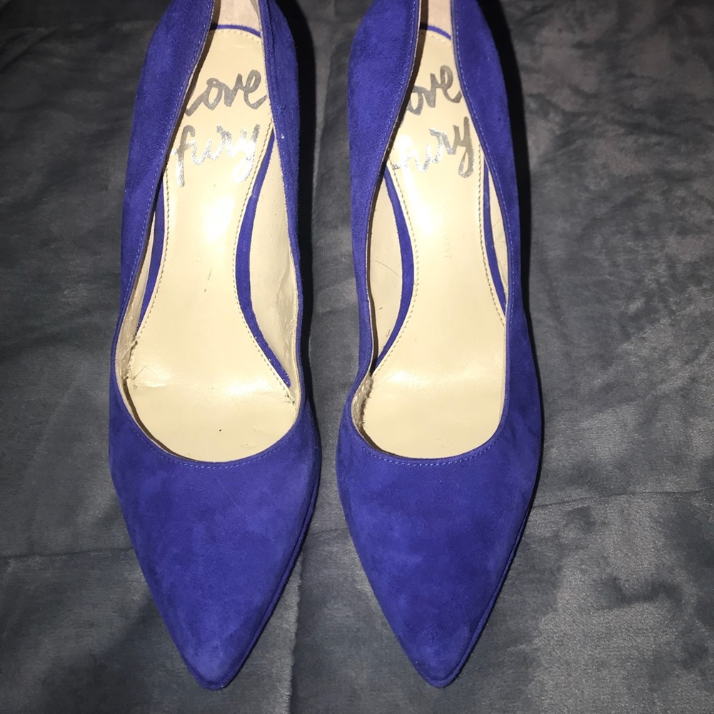 Nine West love fury suede royal blue heels